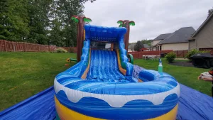 Bounce house large bounce area with large fast slide